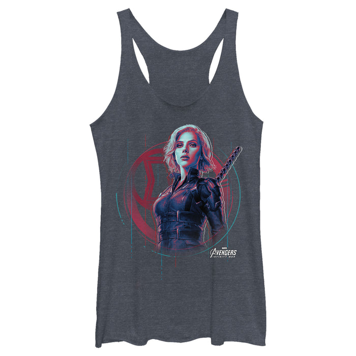 fifth sun Women's Marvel Infinity War Widow Icon Tech Racerback Tank Top