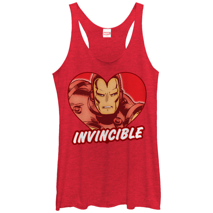 fifth sun Women's Marvel Iron Man Invincible Heart Racerback Tank Top