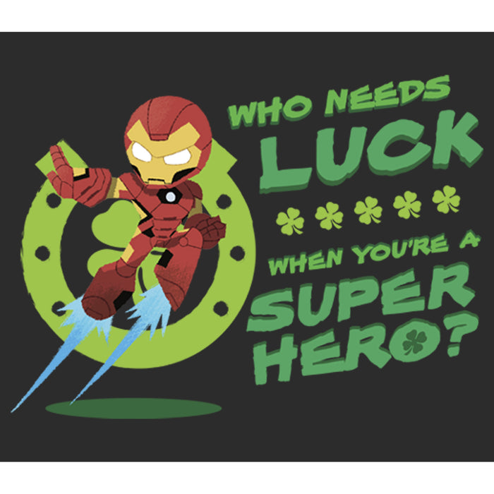 Fifth Sun Women's Marvel Iron Man St. Patrick's Day Who Needs Luck Superhero T-Shirt
