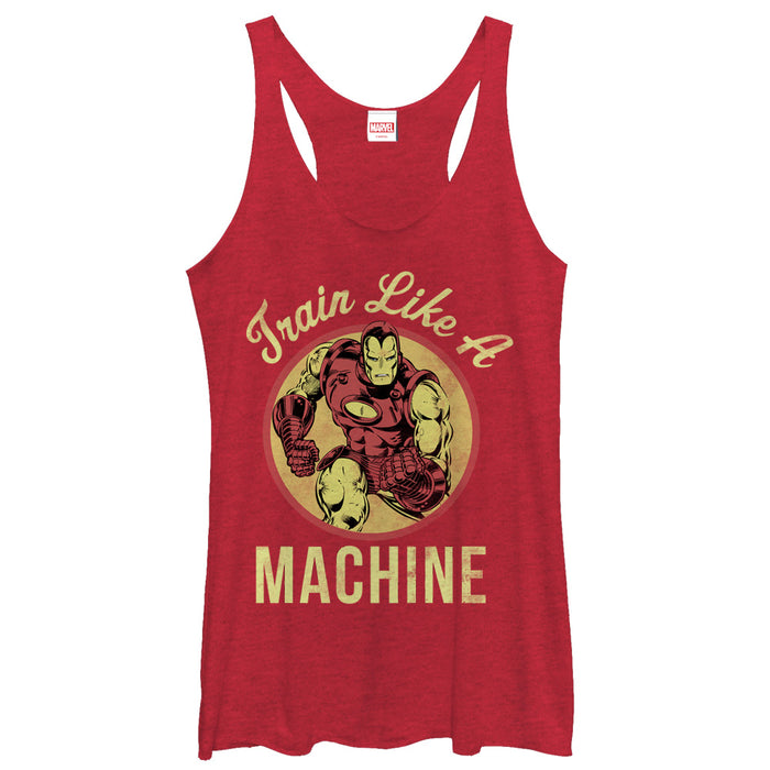 fifth sun Women's Marvel Iron Man Train Like a Machine Racerback Tank Top