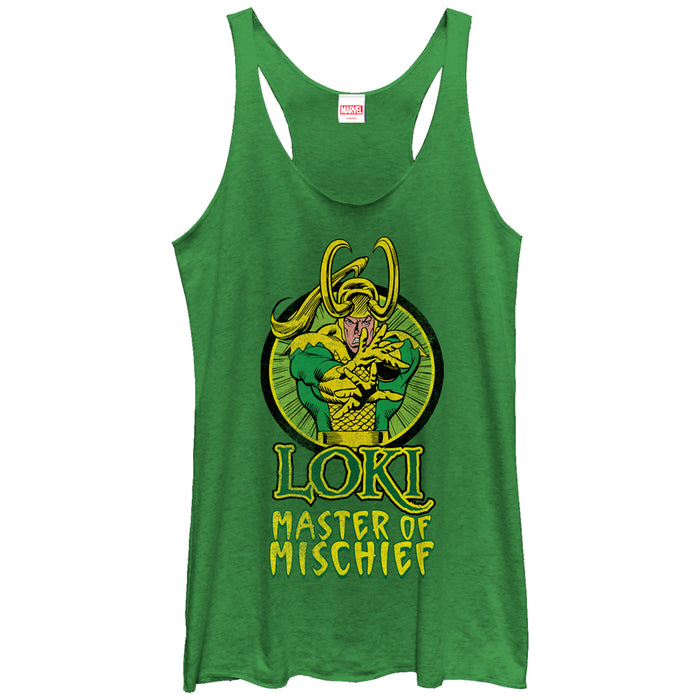 fifth sun Women's Marvel Loki Master of Mischief Racerback Tank Top