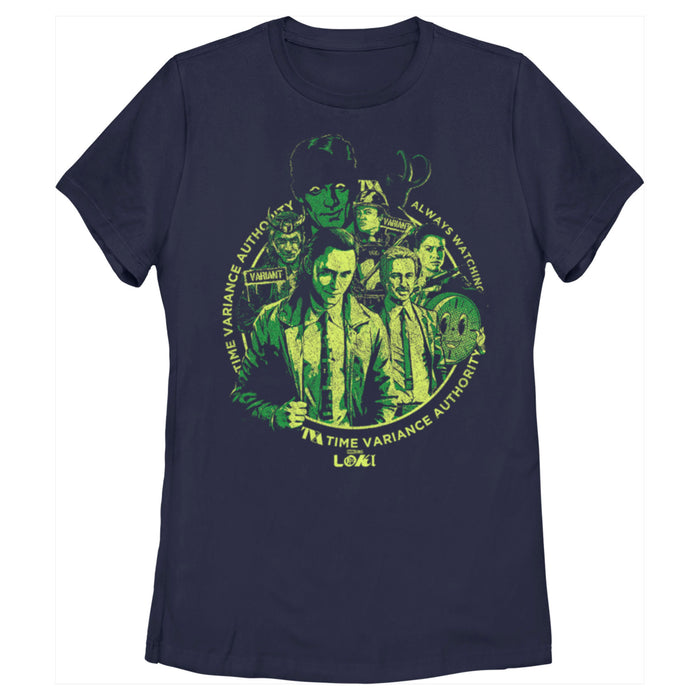 fifth sun Women's Marvel Loki Time Variance Authority Agents T-Shirt
