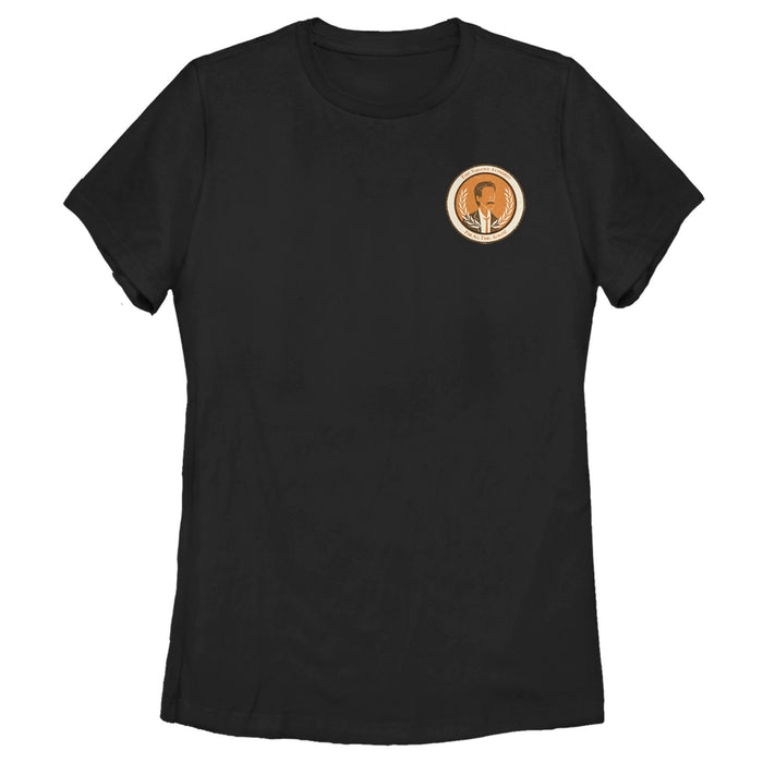fifth sun Women's Marvel Loki Time Variance Authority Badge T-Shirt
