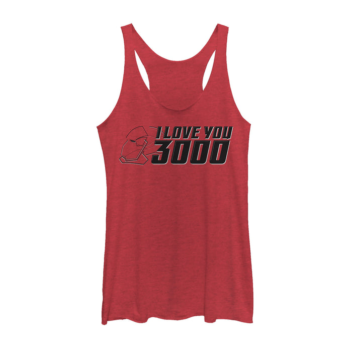 fifth sun Women's Marvel Love You 3000 Iron Man Helmet Racerback Tank Top