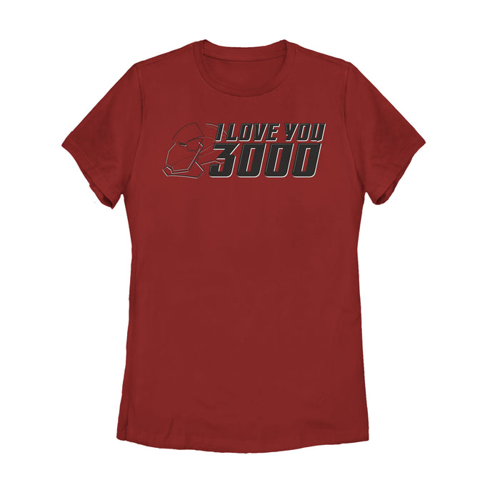 fifth sun Women's Marvel Love You 3000 Iron Man Helmet T-Shirt