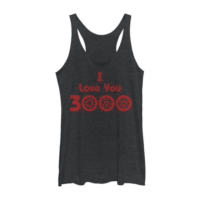fifth sun Women's Marvel Love You 3000 Iron Man Icons Racerback Tank Top