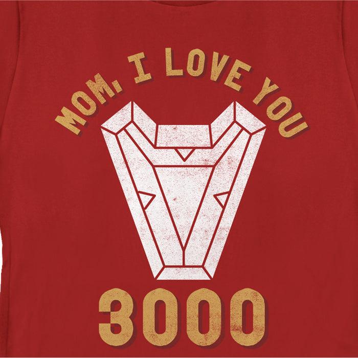Fifth Sun Women's Marvel Mom I Love You 3000 Iron Man Arc Reactor T-Shirt