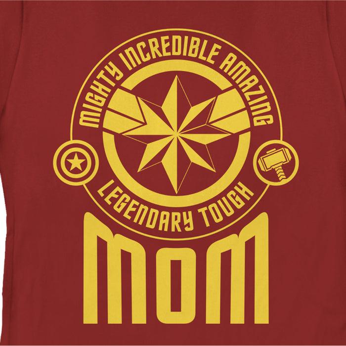 Fifth Sun Women's Marvel Mother's Day Mighty Mom Badge T-Shirt