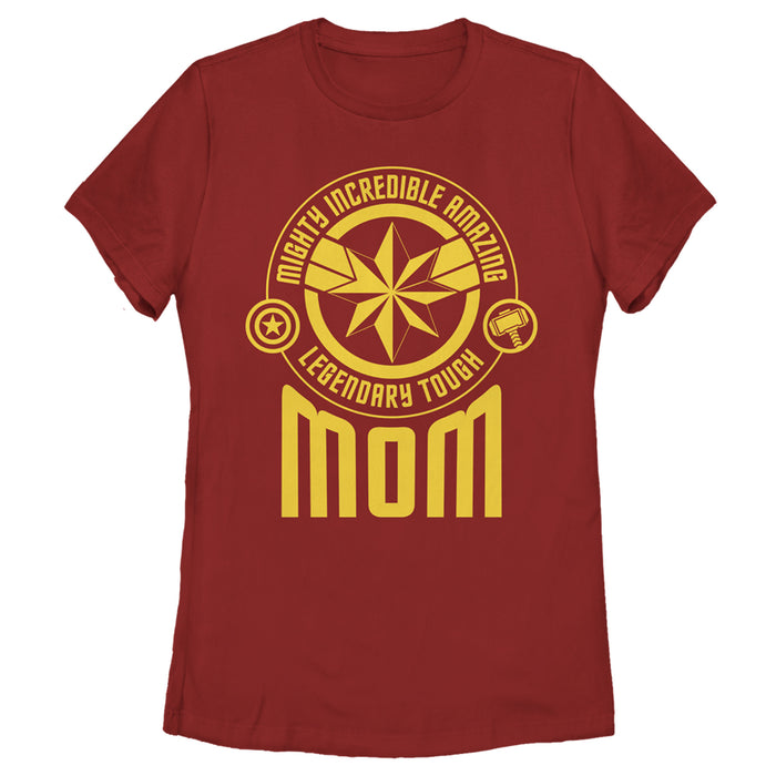 fifth sun Women's Marvel Mother's Day Mighty Mom Badge T-Shirt