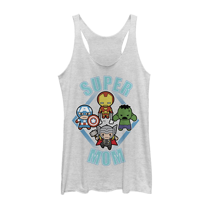 fifth sun Women's Marvel Mother's Day Super Mom Kawaii Racerback Tank Top