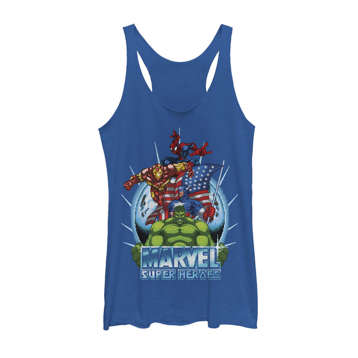 fifth sun Women's Marvel Patriotic Heroes Racerback Tank Top