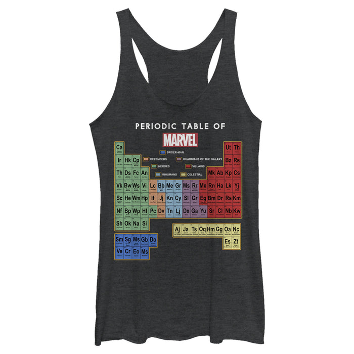 fifth sun Women's Marvel Periodic Table of Favorite Heroes Racerback Tank Top