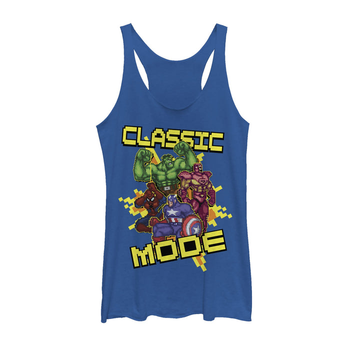 fifth sun Women's Marvel Pixelated Classic Mode Racerback Tank Top