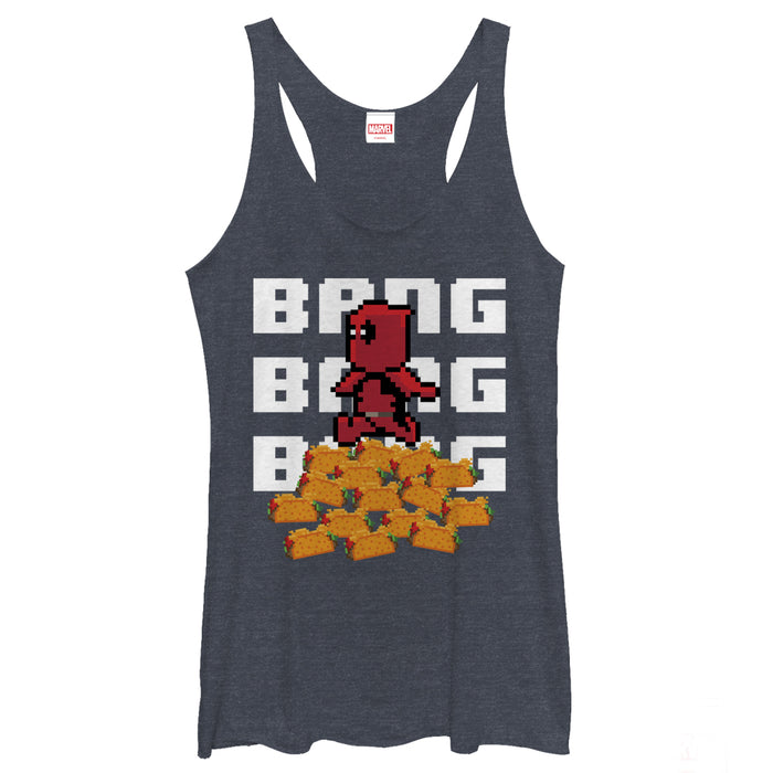 fifth sun Women's Marvel Pixelated Deadpool Racerback Tank Top