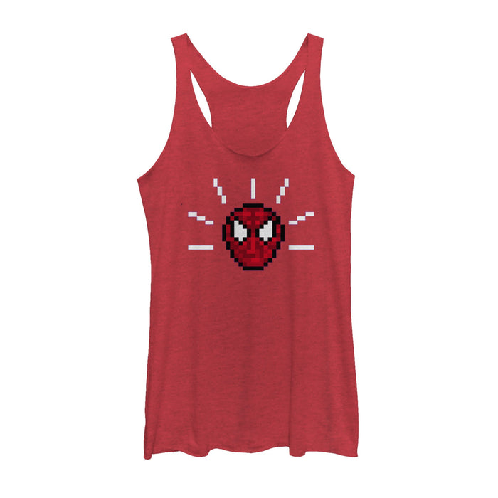 fifth sun Women's Marvel Pixelated Spider-Man Mask Racerback Tank Top