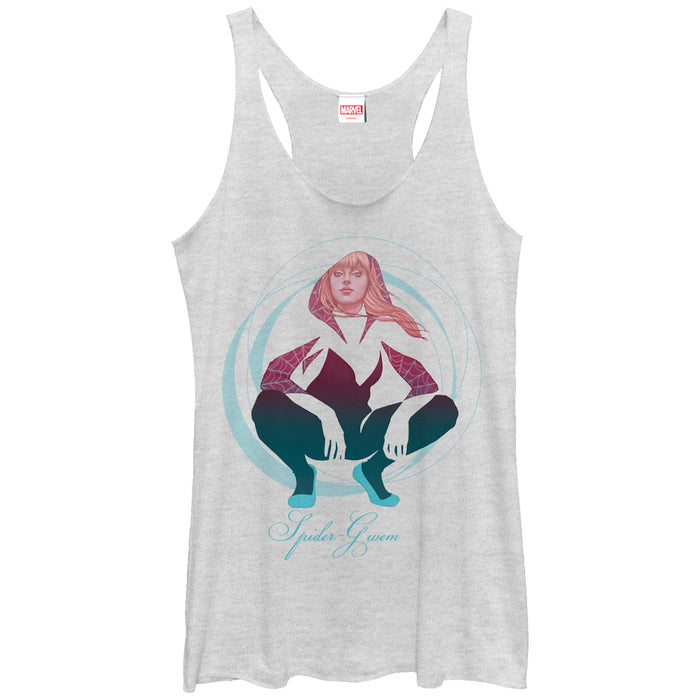 fifth sun Women's Marvel Spider-Gwen Swirl Cutout Racerback Tank Top