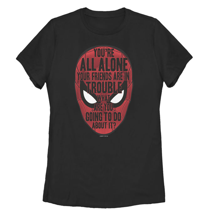 fifth sun Women's Marvel Spider-Man: Far From Home Alone Quote T-Shirt