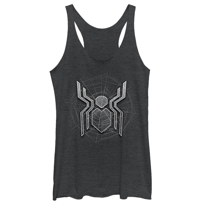 fifth sun Women's Marvel Spider-Man: Far From Home Ghostly Logo Racerback Tank Top