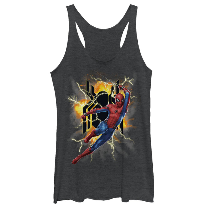 fifth sun Women's Marvel Spider-Man: Far From Home Lightning Strike Racerback Tank Top
