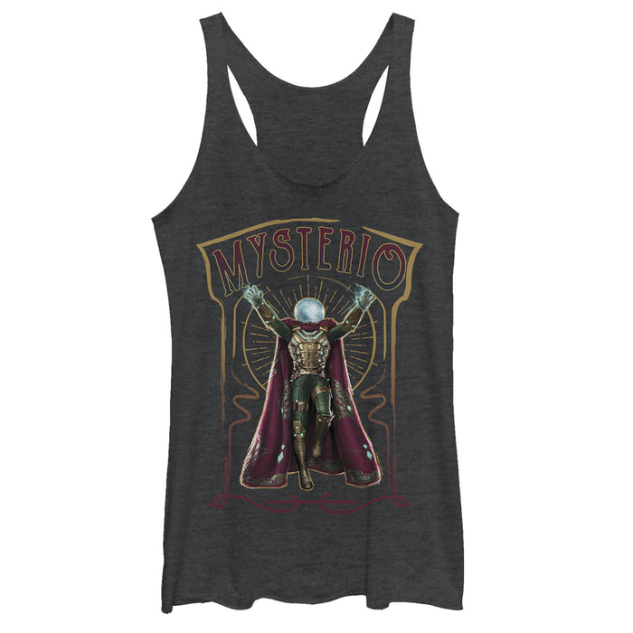 fifth sun Women's Marvel Spider-Man: Far From Home Mysterio Card Racerback Tank Top