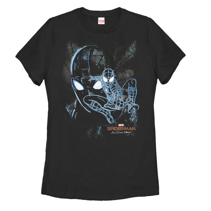fifth sun Women's Marvel Spider-Man: Far From Home Shadow T-Shirt