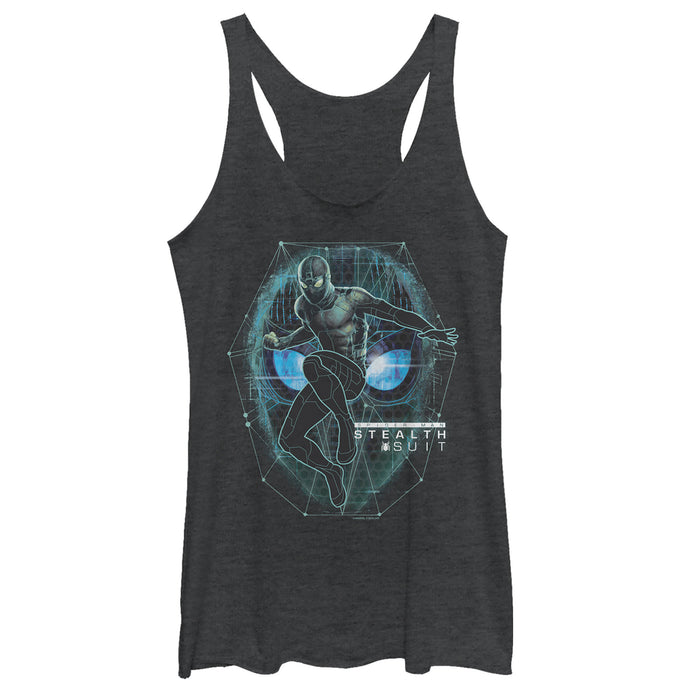 fifth sun Women's Marvel Spider-Man: Far From Home Suit Schematic Racerback Tank Top