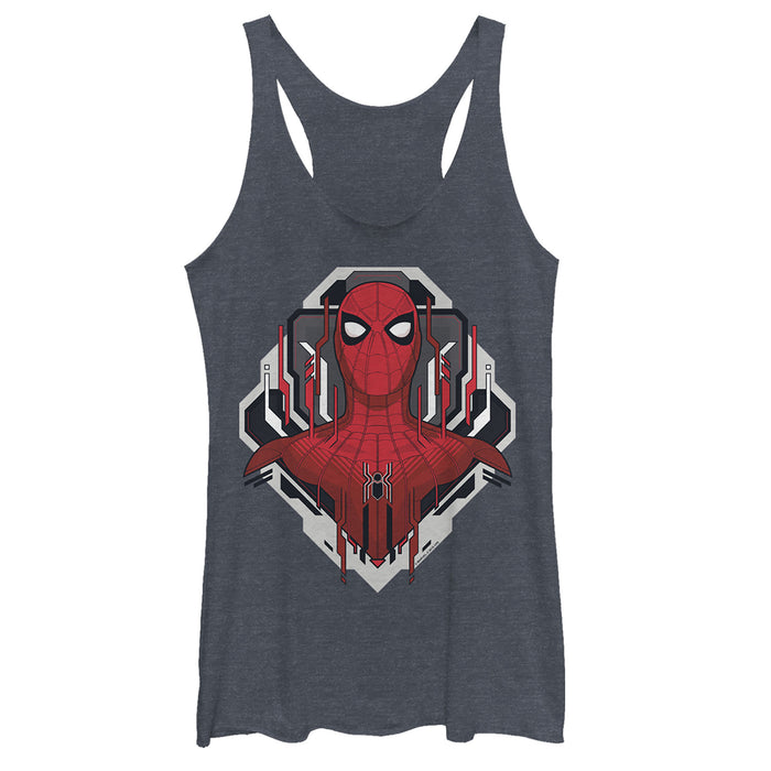 fifth sun Women's Marvel Spider-Man: Far From Home Tech Emblem Racerback Tank Top