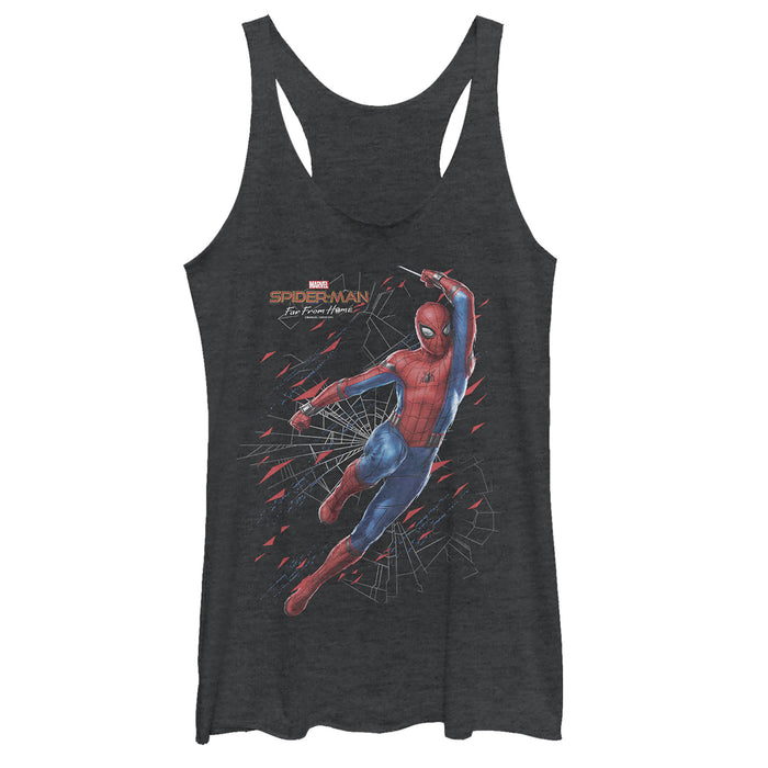 fifth sun Women's Marvel Spider-Man: Far From Home Web Shatter Racerback Tank Top