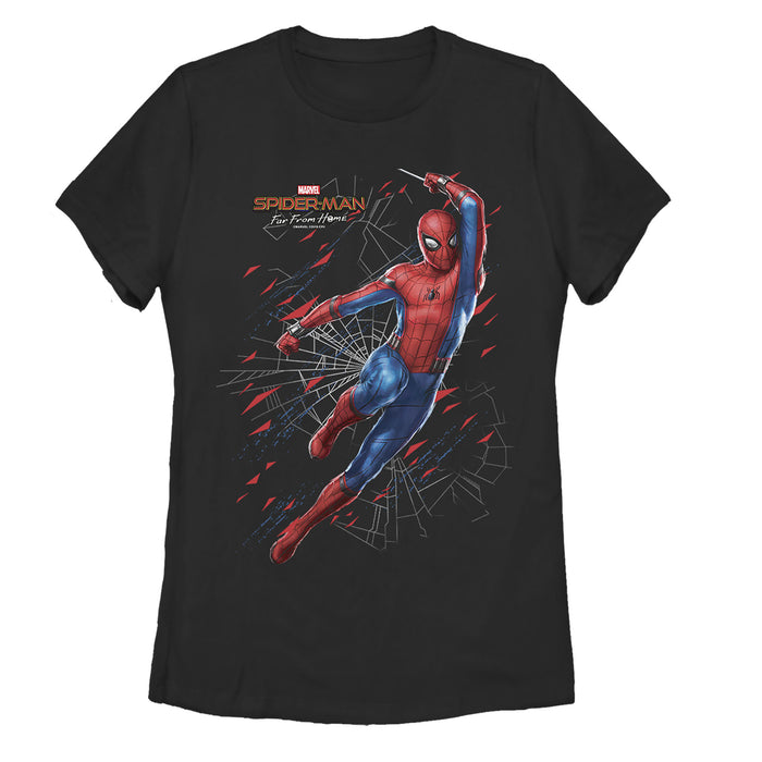 fifth sun Women's Marvel Spider-Man: Far From Home Web Shatter T-Shirt