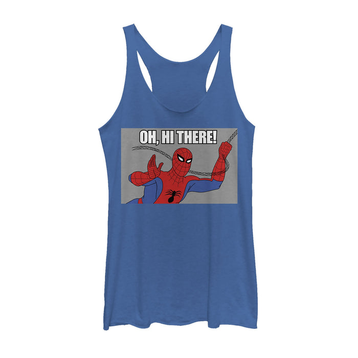 fifth sun Women's Marvel Spider-Man Hi There Racerback Tank Top