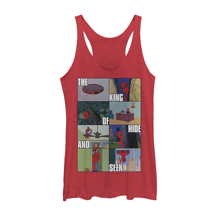 fifth sun Women's Marvel Spider-Man Hide & Seek King Racerback Tank Top
