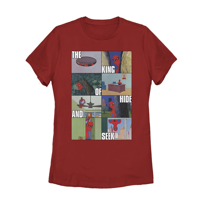 fifth sun Women's Marvel Spider-Man Hide & Seek King T-Shirt