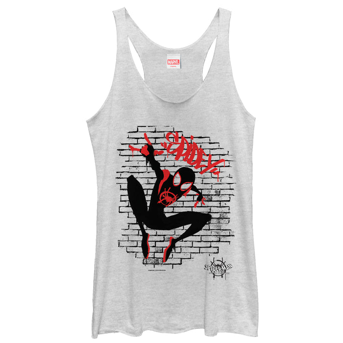 fifth sun Women's Marvel Spider-Man: Into the Spider-Verse Brick Racerback Tank Top