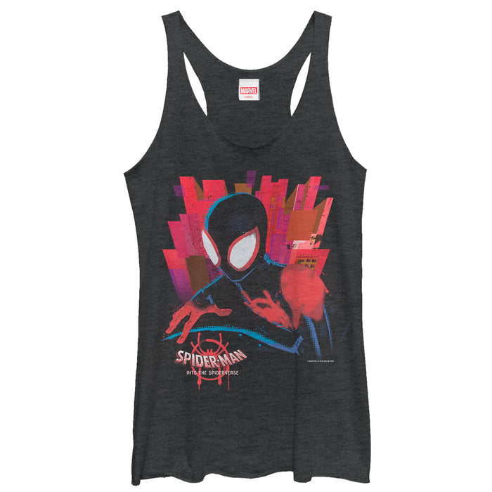 fifth sun Women's Marvel Spider-Man: Into the Spider-Verse City Racerback Tank Top