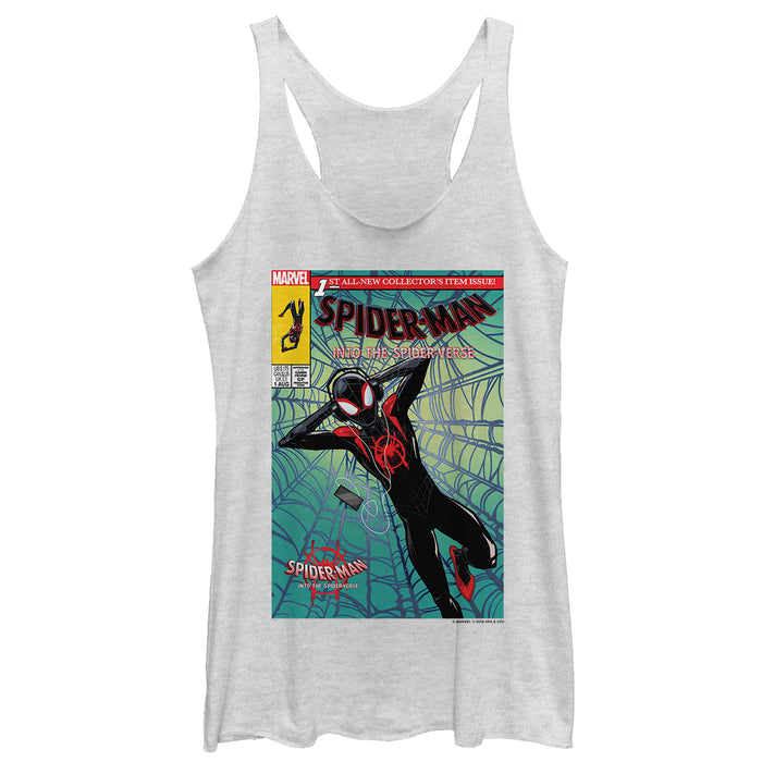 fifth sun Women's Marvel Spider-Man: Into the Spider-Verse Comic Cover Racerback Tank Top