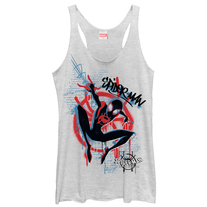 fifth sun Women's Marvel Spider-Man: Into the Spider-Verse Graffiti Racerback Tank Top