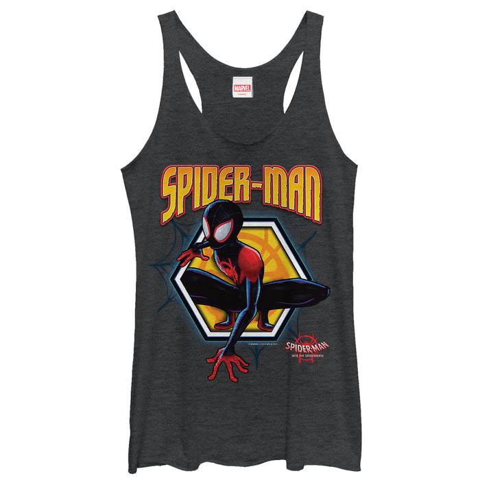 fifth sun Women's Marvel Spider-Man: Into the Spider-Verse Hexagon Racerback Tank Top
