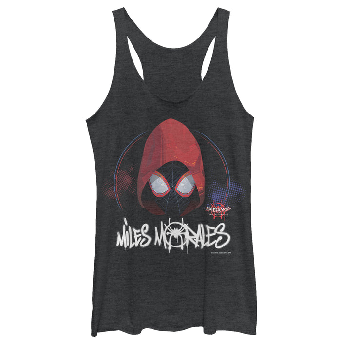 fifth sun Women's Marvel Spider-Man: Into the Spider-Verse Hooded Miles Racerback Tank Top