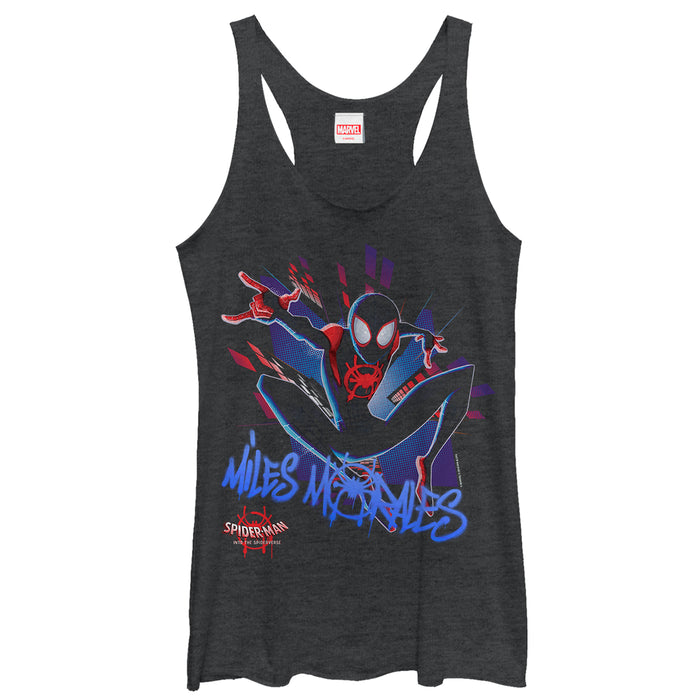 fifth sun Women's Marvel Spider-Man: Into the Spider-Verse Miles Graffiti Racerback Tank Top