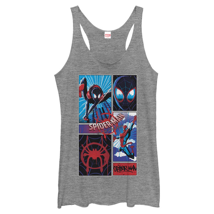 fifth sun Women's Marvel Spider-Man: Into the Spider-Verse Modern Panels Racerback Tank Top
