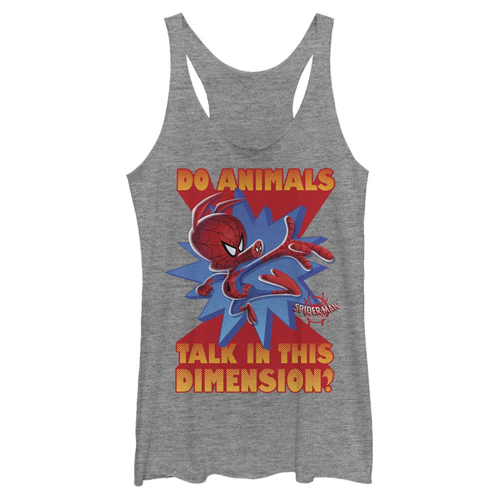 fifth sun Women's Marvel Spider-Man: Into the Spider-Verse Spider-Ham Do Animals Talk Racerback Tank Top