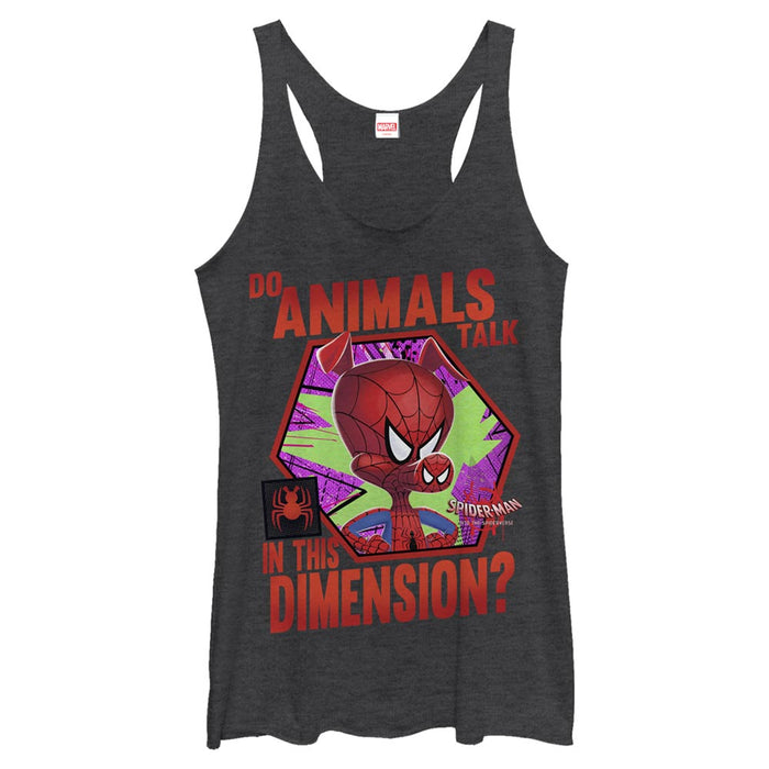 fifth sun Women's Marvel Spider-Man: Into the Spider-Verse Spider-Ham Animals Talk Racerback Tank Top