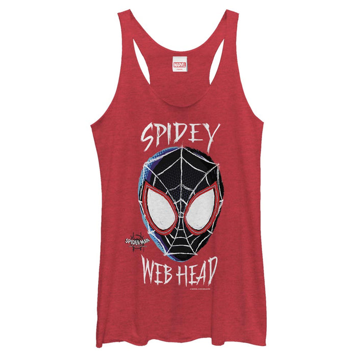 fifth sun Women's Marvel Spider-Man: Into the Spider-Verse Web Head Racerback Tank Top