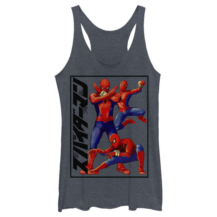 fifth sun Women's Marvel Spider-Man Kanji Hero Racerback Tank Top