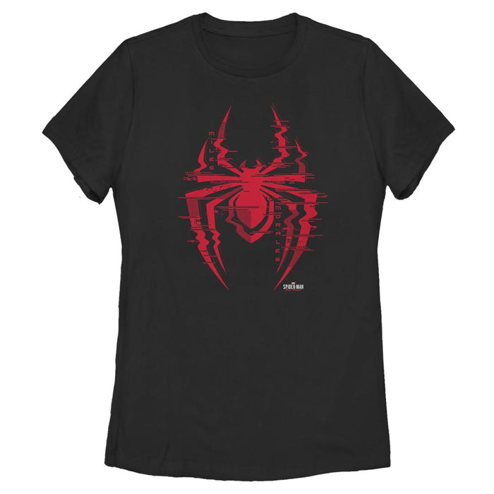 fifth sun Women's Marvel Spider-Man: Miles Morales Glitch Logo T-Shirt