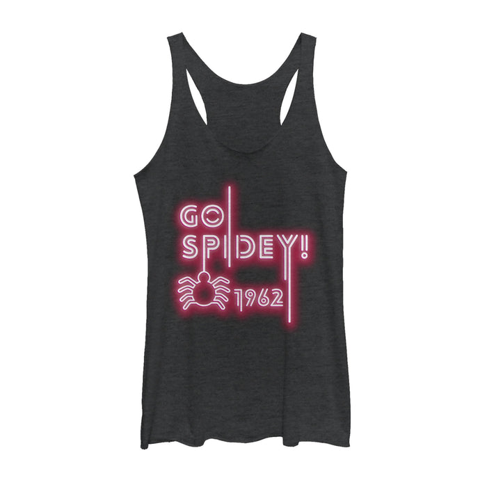 fifth sun Women's Marvel Spider-Man Neon Light Logo Racerback Tank Top