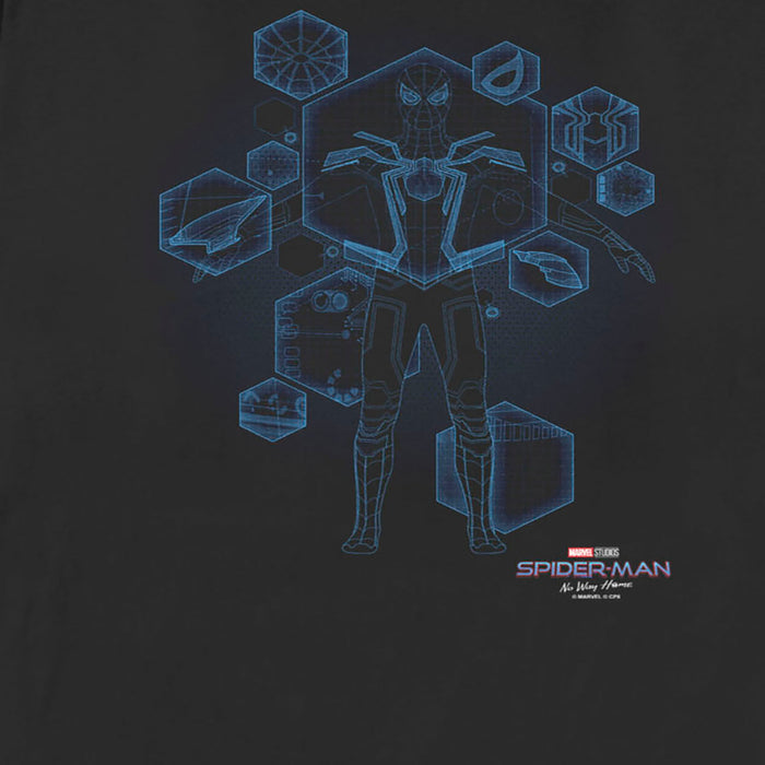 Fifth Sun Women's Marvel Spider-Man: No Way Home Black Suit Blueprint T-Shirt