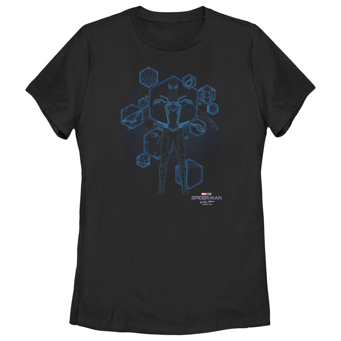 fifth sun Women's Marvel Spider-Man: No Way Home Black Suit Blueprint T-Shirt