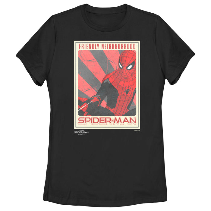 fifth sun Women's Marvel Spider-Man: No Way Home Friendly Neighborhood Poster T-Shirt