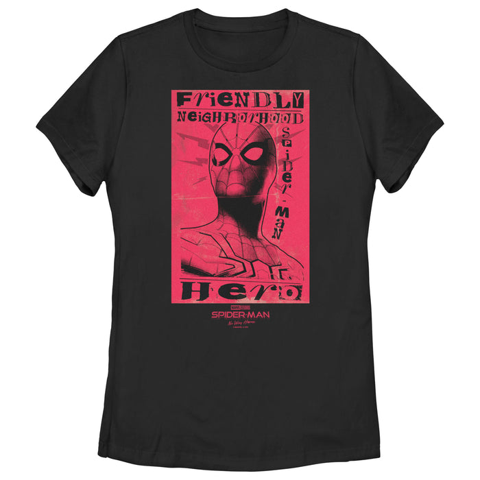 fifth sun Women's Marvel Spider-Man: No Way Home Friendly Neighborhood Hero Red T-Shirt
